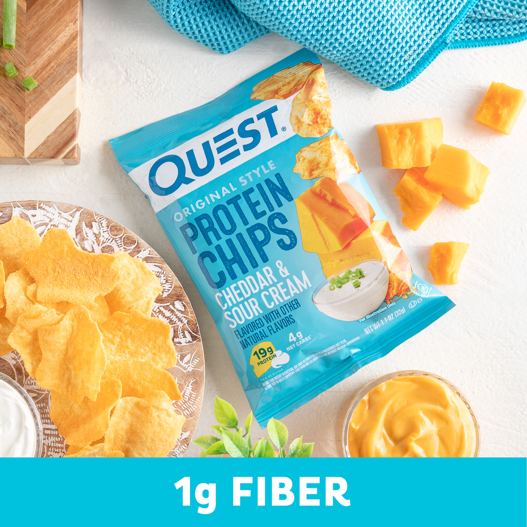 Cheddar & Sour Cream Original Style Protein Chips 1g Fiber