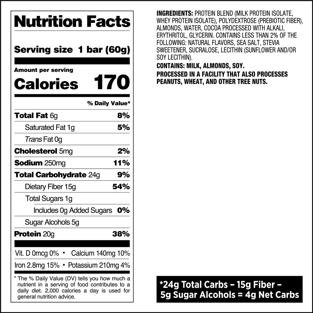 Chocolate Brownie Protein Bars Nutritional Facts