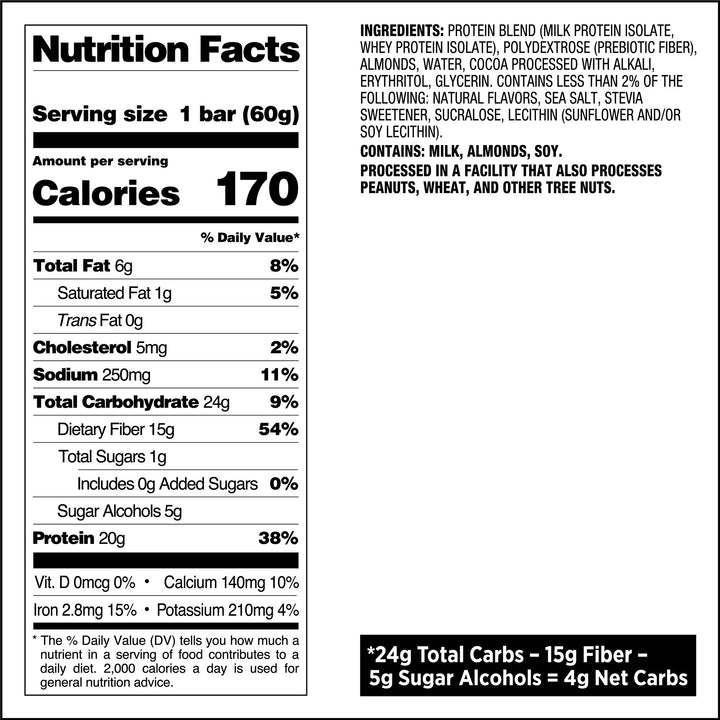 Chocolate Brownie Protein Bars Nutritional Facts