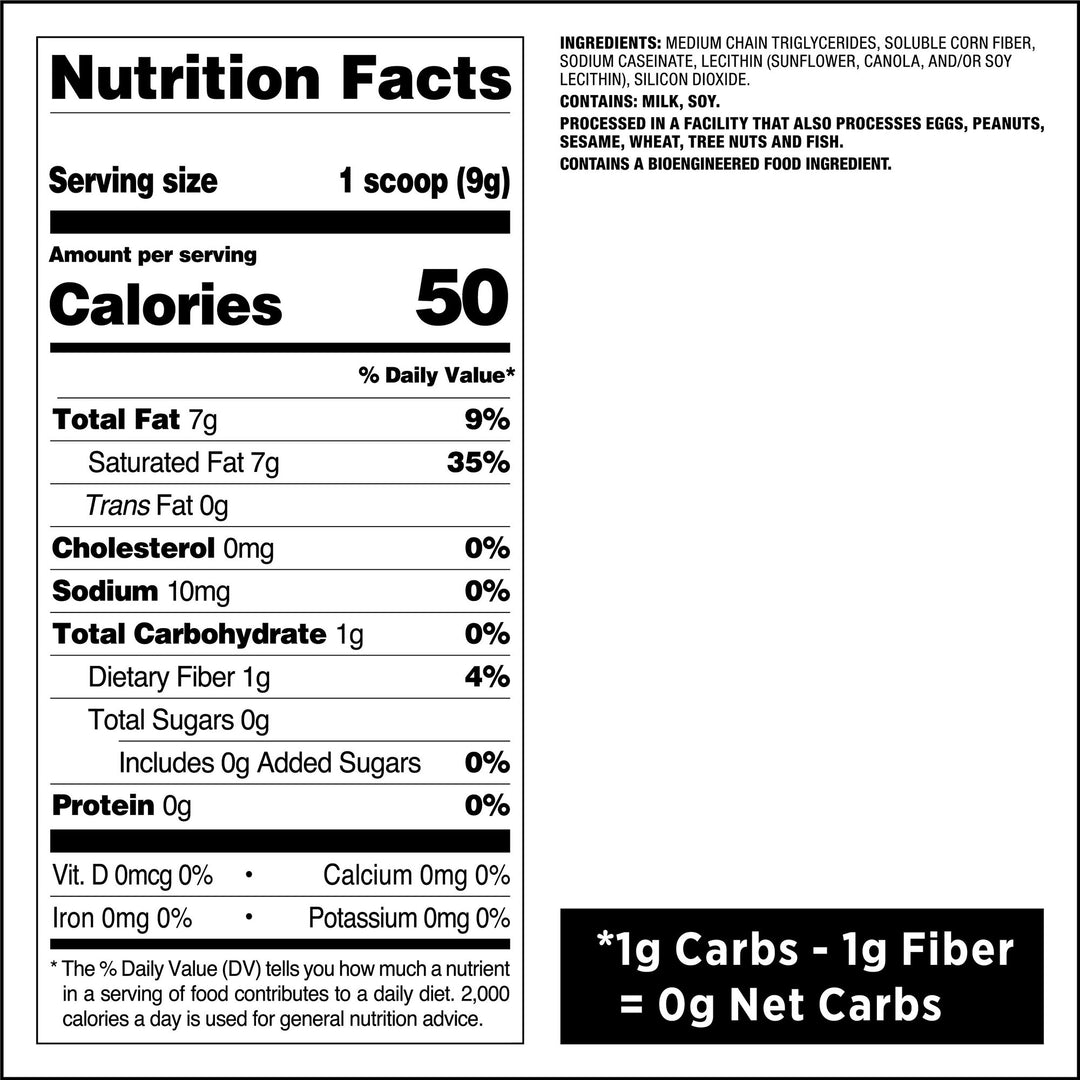 MCT Oil Powder Nutrition Facts
