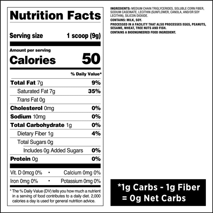 MCT Oil Powder Nutrition Facts