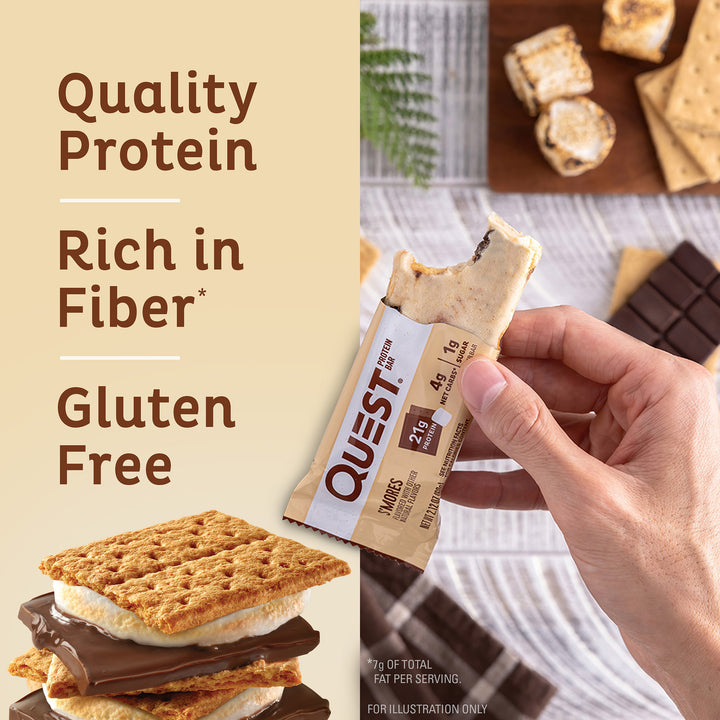 S'Mores Protein Bars; Quality Protein, Rich in Fiber*, Gluten Free
