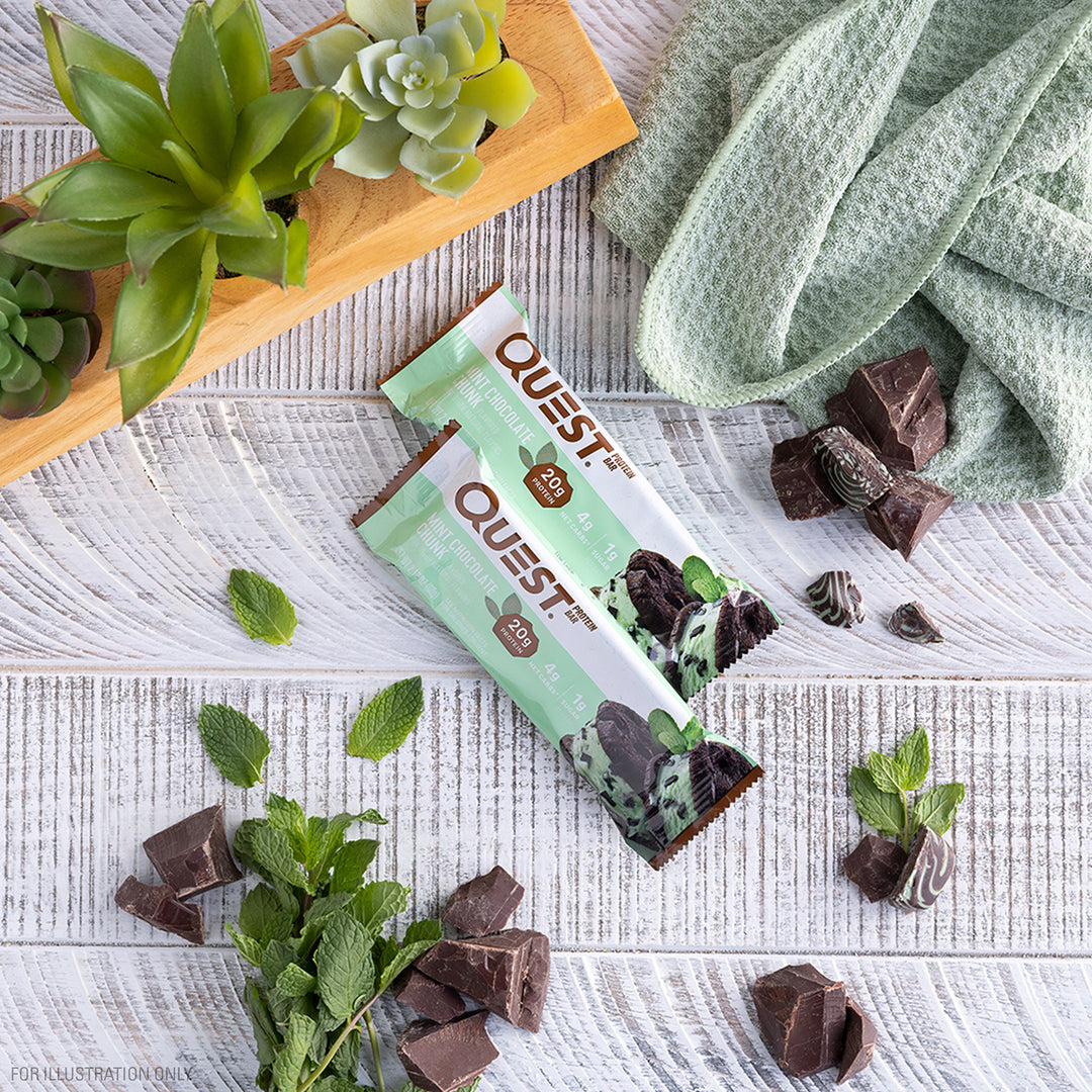 Mint Chocolate Chunk Protein Bars lifestyle image