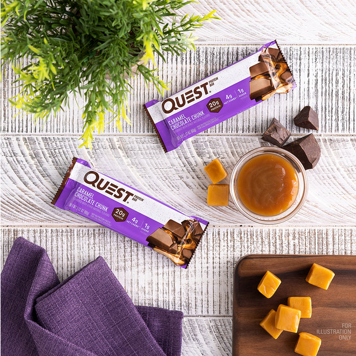 Caramel Chocolate Chunk Protein Bars lifestyle image