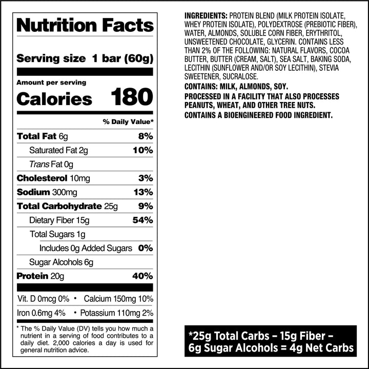 Caramel Chocolate Chunk Protein Bars Nutritional Facts