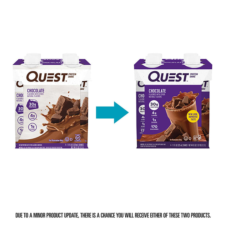 Chocolate Protein Shakes - old and new packaging