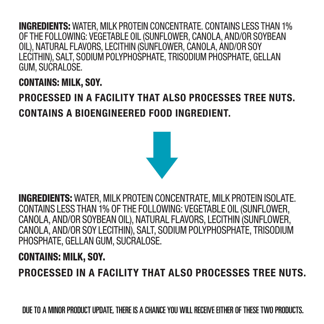 Vanilla Protein Shakes - Ingredients - old and new