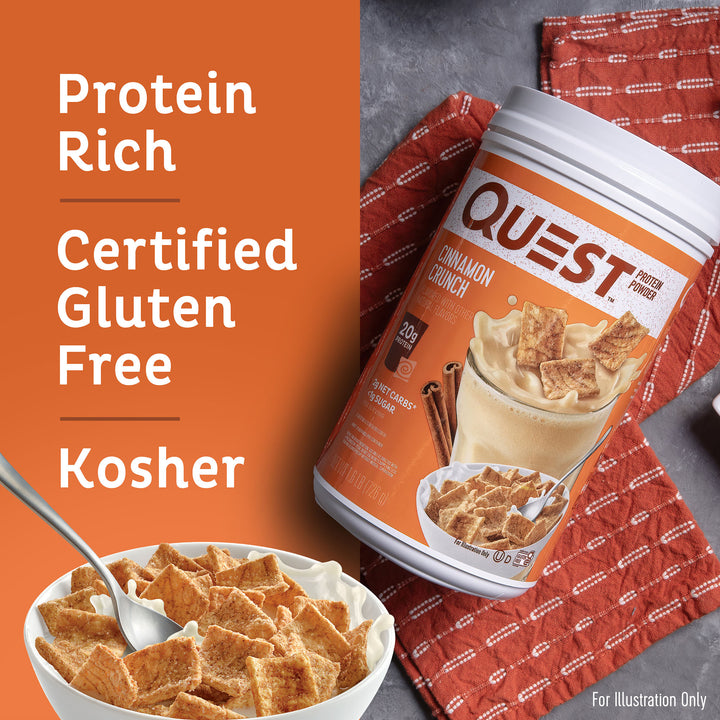 Cinnamon Crunch Protein Powder; Protein Rich, Certified Gluten Free, Kosher