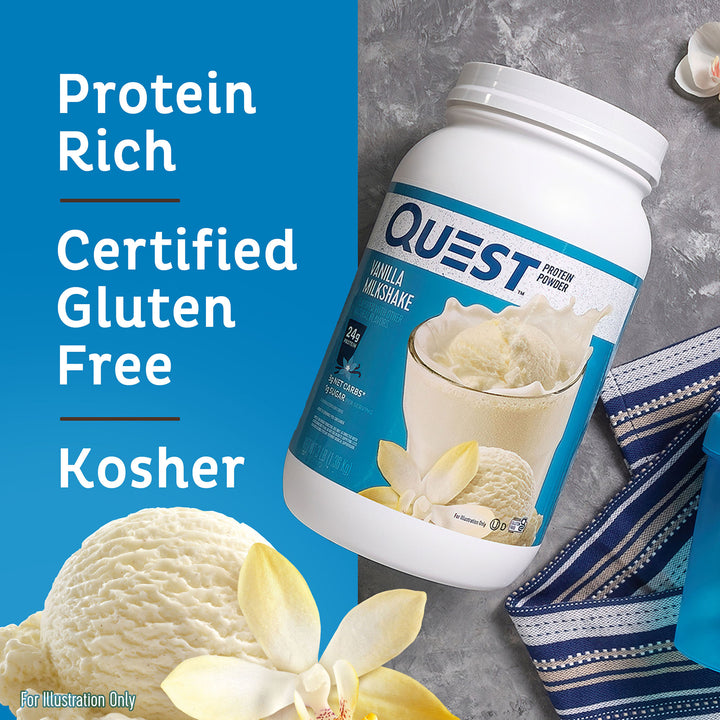Vanilla Milkshake Protein Powder; Protein Rich, Certified Gluten Free, Kosher