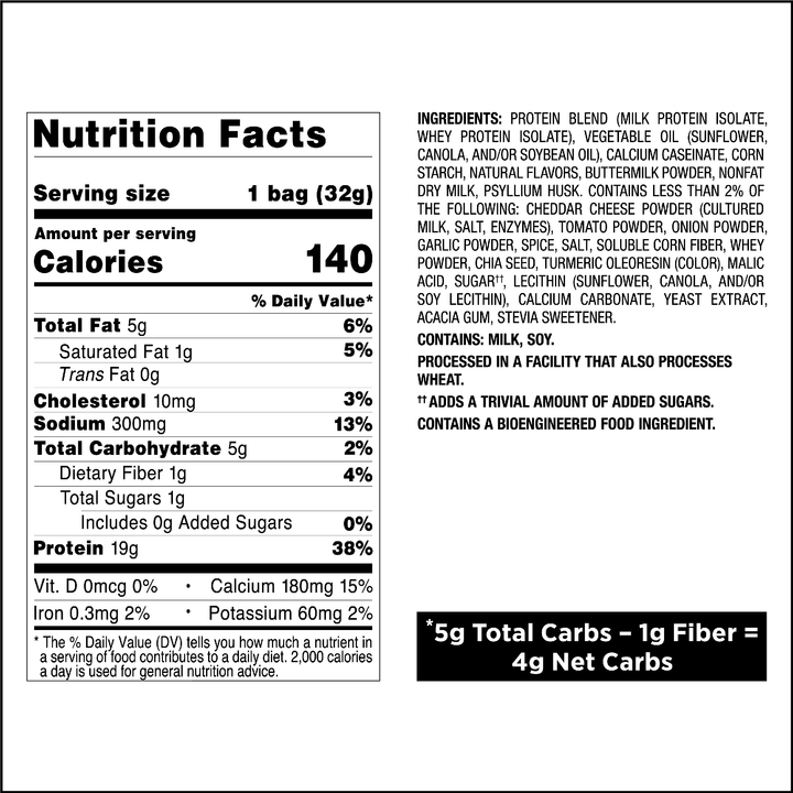 Ranch Tortilla Style Protein Chips Nutrition Facts
