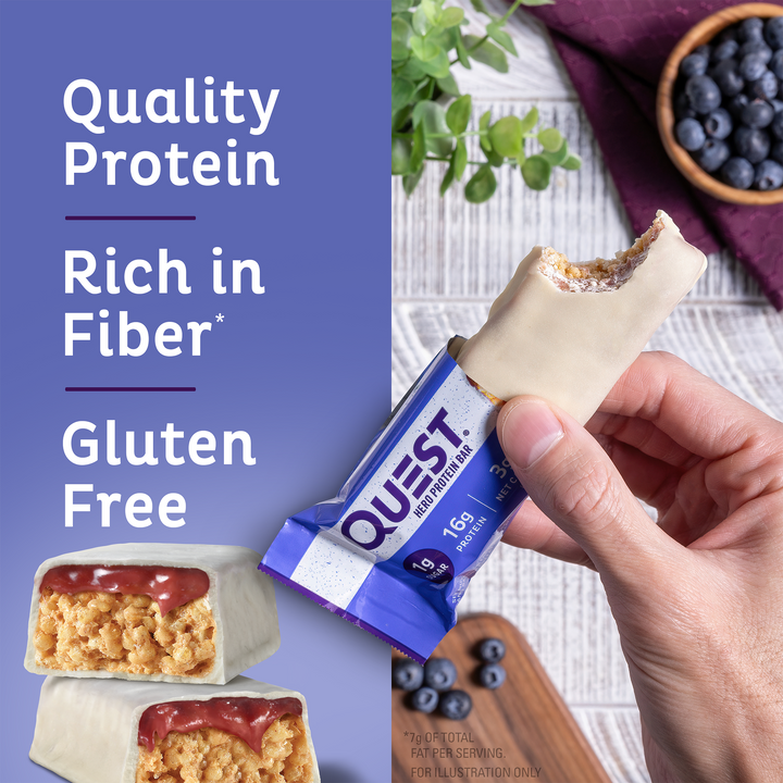 Blueberry Cobbler Hero Protein Bars; Quality Protein, Rich in Fiber*, Gluten Free