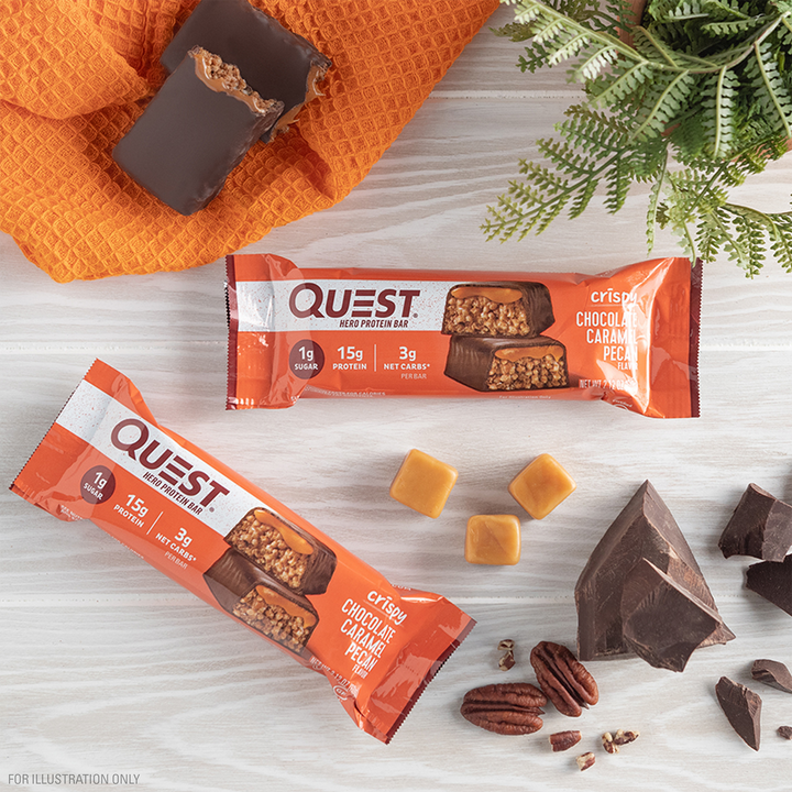 Chocolate Caramel Pecan Hero Protein Bars lifestyle image