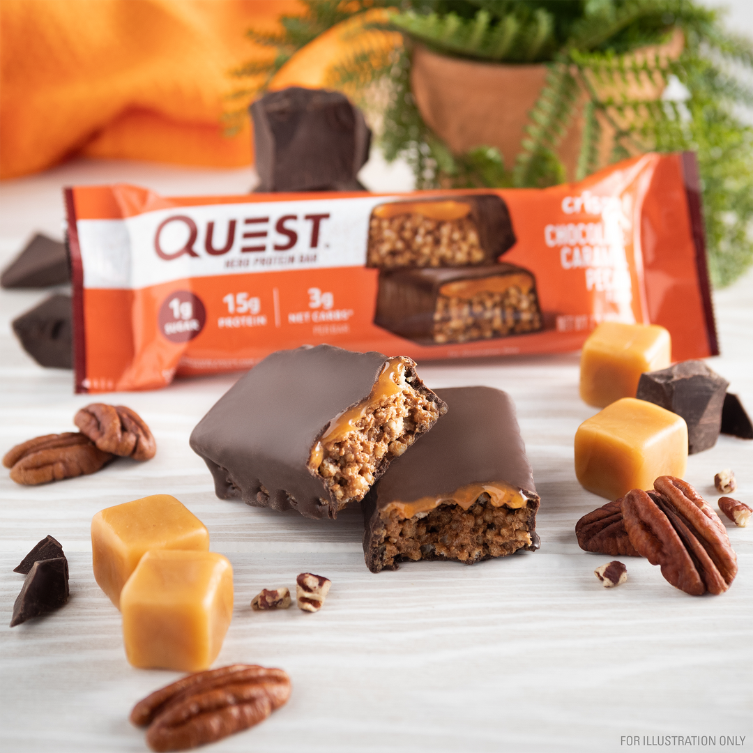 Chocolate Caramel Pecan Hero Protein Bars lifestyle image