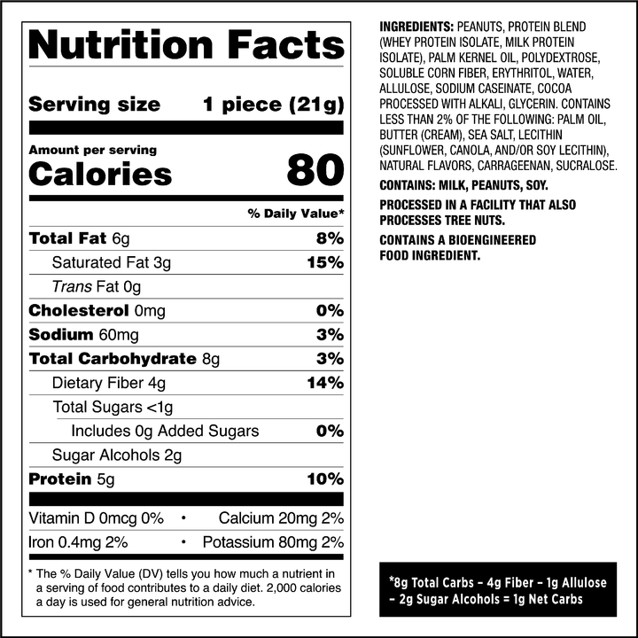 Gooey Caramel Candy Bites Nutrition Facts