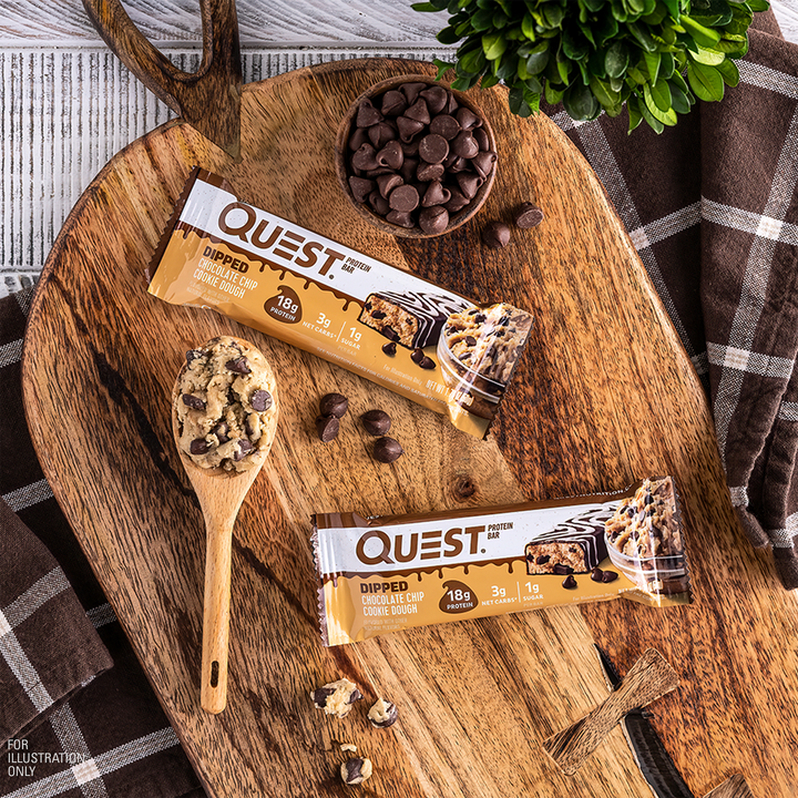 Dipped Chocolate Chip Cookie Dough Protein Bar lifestyle image