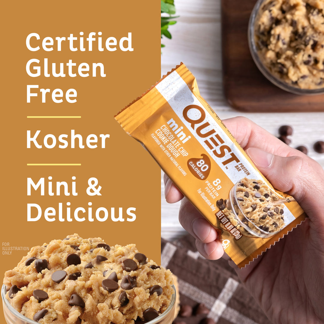 Chocolate Chip Cookie Dough Protein Mini Bars  Certified Gluten Free, Kosher, Mini & Delicious