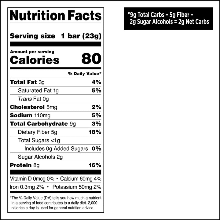Mini Cookies & Cream Protein Bars Nutrition Facts