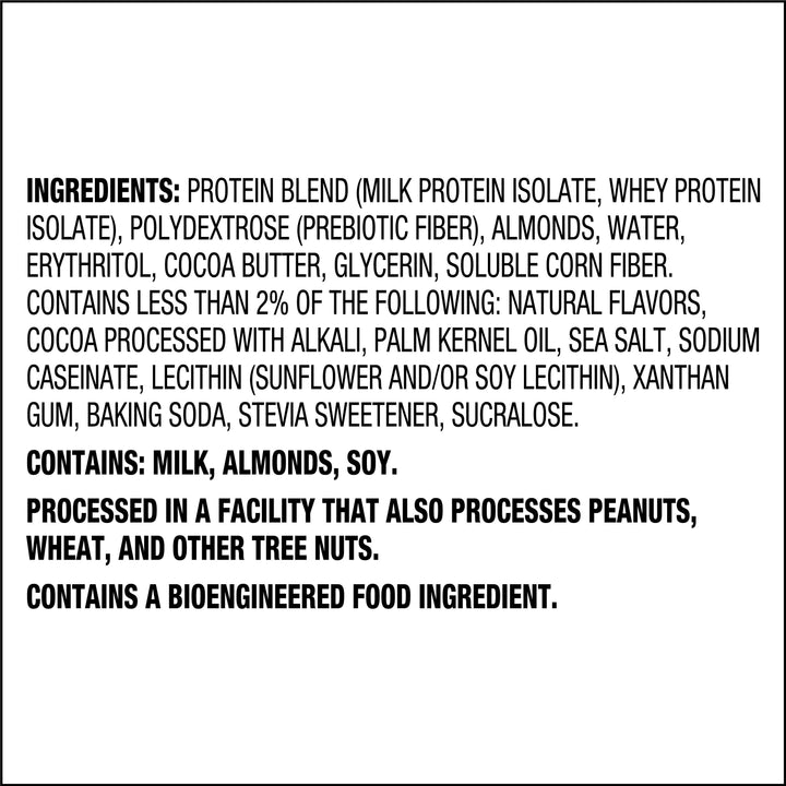Mini Cookies & Cream Protein Bars Ingredients