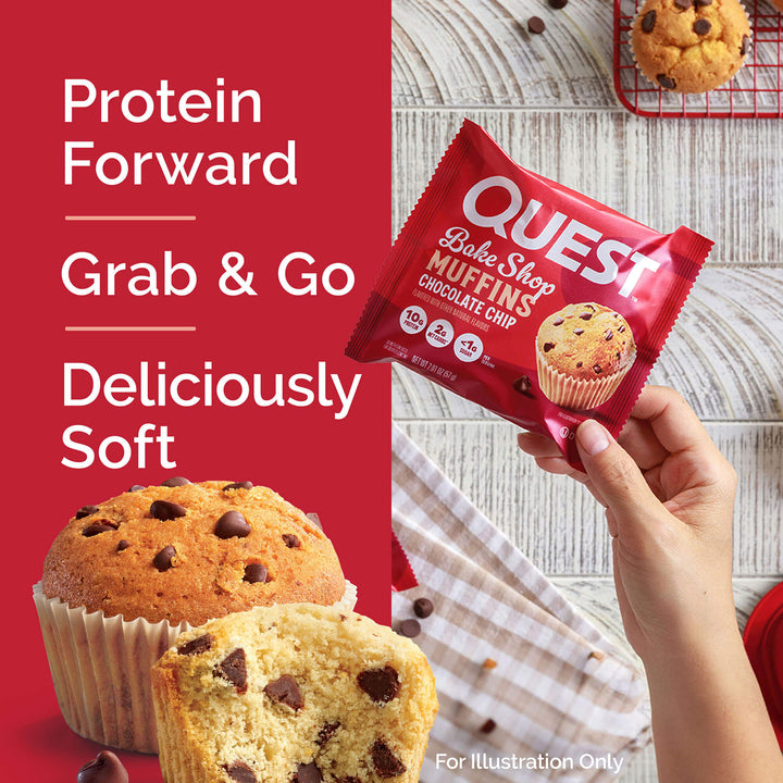 Bake Shop Chocolate Chip Muffins; Protein Forward; Grab & Go; Deliciously Soft