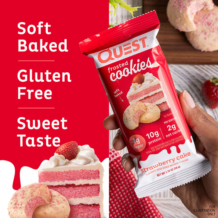 Strawberry Cake Frosted Cookies Twin Pack. Soft Baked, Gluten Free, Sweet Taste