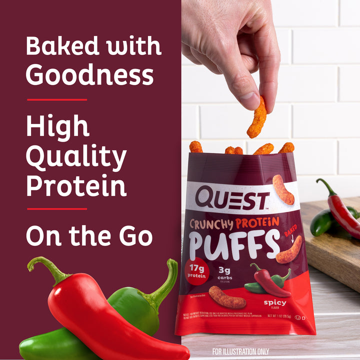 Spicy Crunchy Protein Puffs Baked with Goodness, High Quality Protein, On the Go
