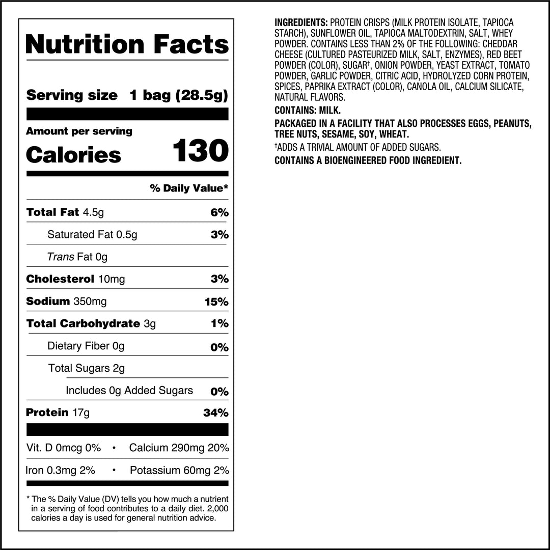 Spicy Crunchy Protein Puffs - Nutritional Facts