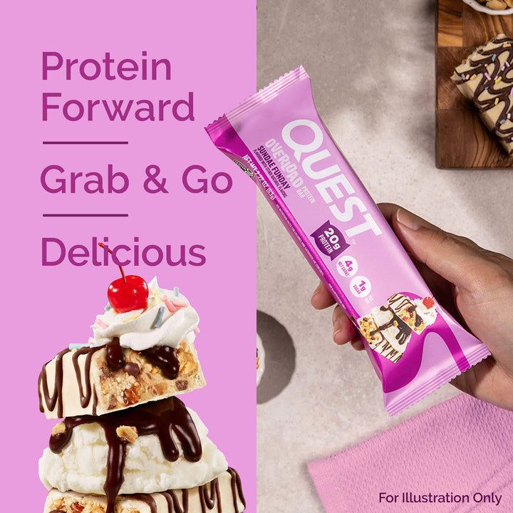 Sundae Funday Overload Bar; Protein Forward, Grab & Go, Delicious; For Illustration only