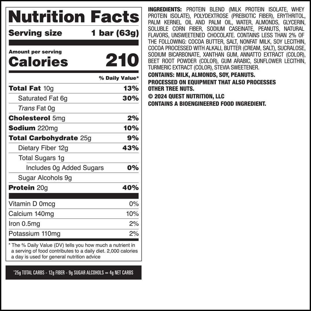 Sundae Funday Overload Bar; Nutrition Facts Panel and Ingredients