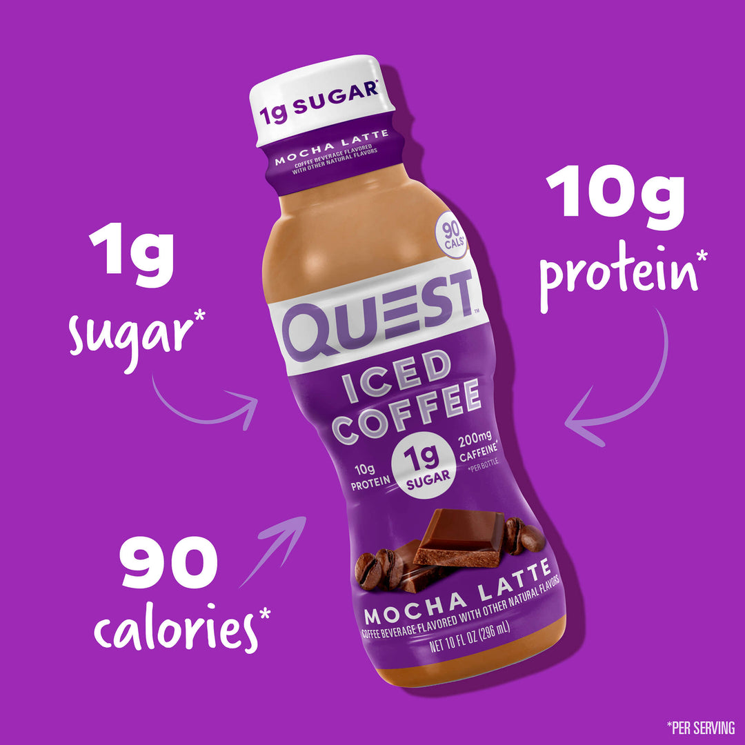 Mocha Latte Iced Coffee, 1g Sugar*, 10g Protein*, 90 calories*