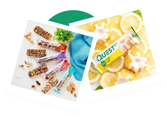 A variety of Quest snack bars and foods